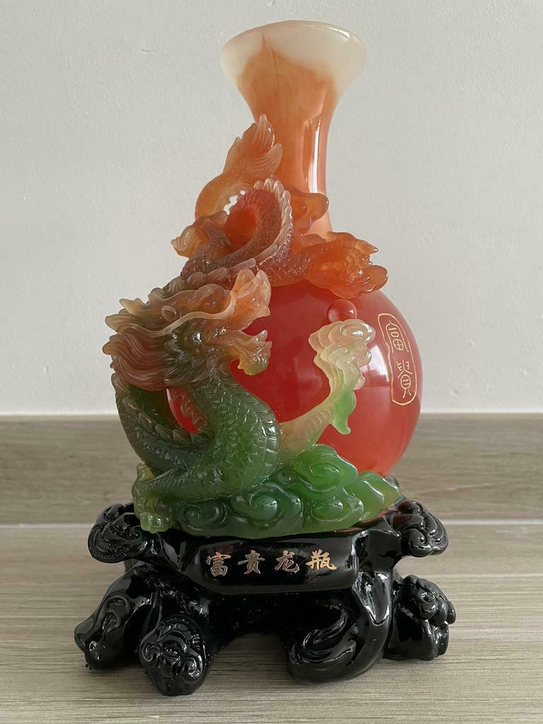 Chinees decoratie - bloemenvaas draak, Enlèvement, Comme neuf