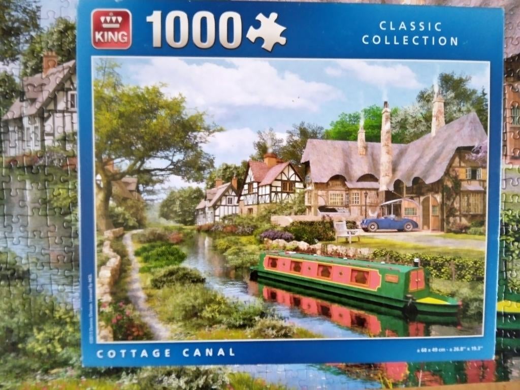 puzzel 1000st-King-Cottage Canal, Enlèvement ou Envoi, 500 à 1500 pièces, Puzzle