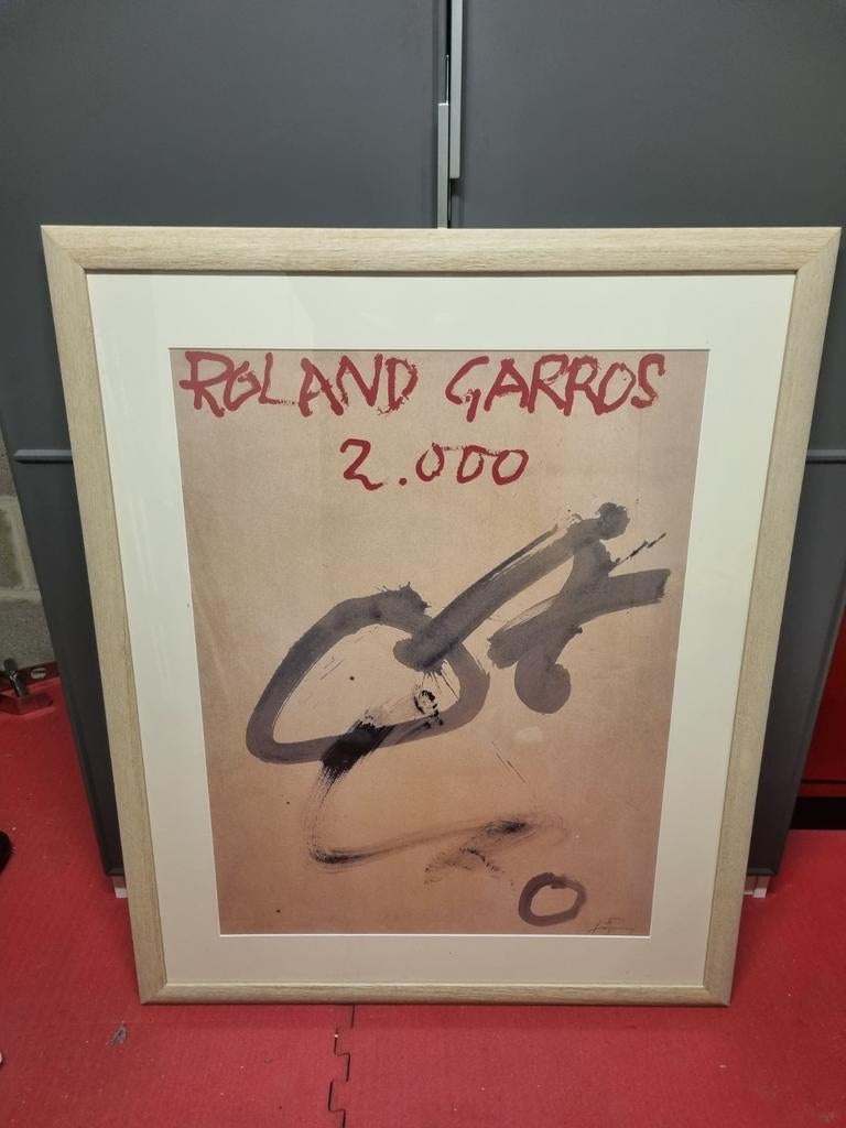 Roland Garros 2000 Antoni Tapies originele ingelijste poster, Ophalen