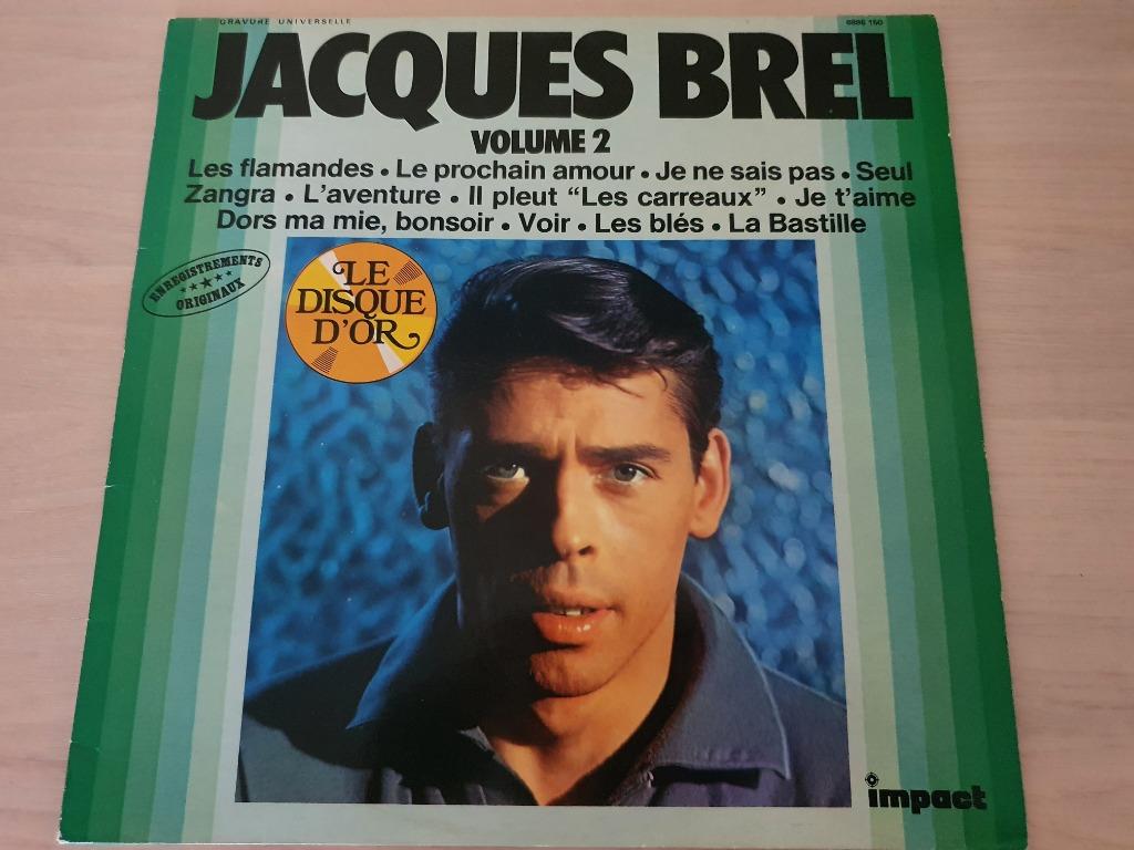 disque vinyl 33 tours jacques brel disque d'or volume 2, CD & DVD, Vinyles | Pop, Comme neuf, Enlèvement ou Envoi
