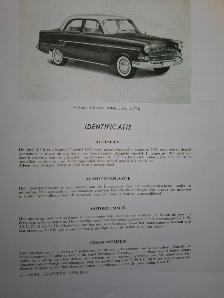 Opel Capitän 1956-1958 werkplaatshandboek, Enlèvement ou Envoi, Opel