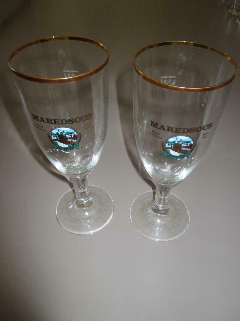 2 Maredsous bierglazen, Enlèvement ou Envoi, Comme neuf, Verre à bière