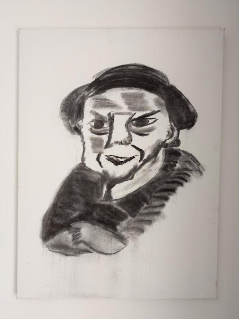 Schilderij in houtskool, Ophalen