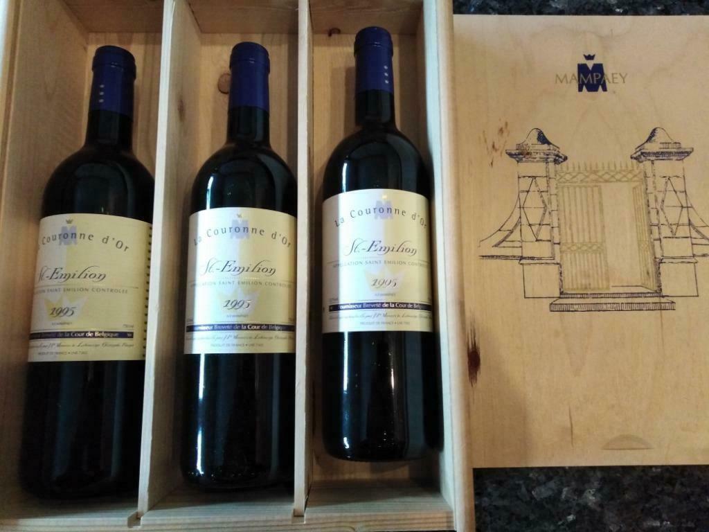 Wijn St Emilion 1995 één kistje met 3 flessen, Neuf, Pleine, Enlèvement, Vin rouge