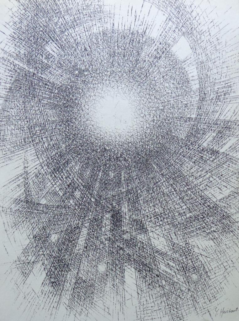 GEERT HEIRBAUT / ABSTRACTIE / ORIGINEEL WERK / 40x30cm / SIG, Antiek en Kunst, Ophalen of Verzenden