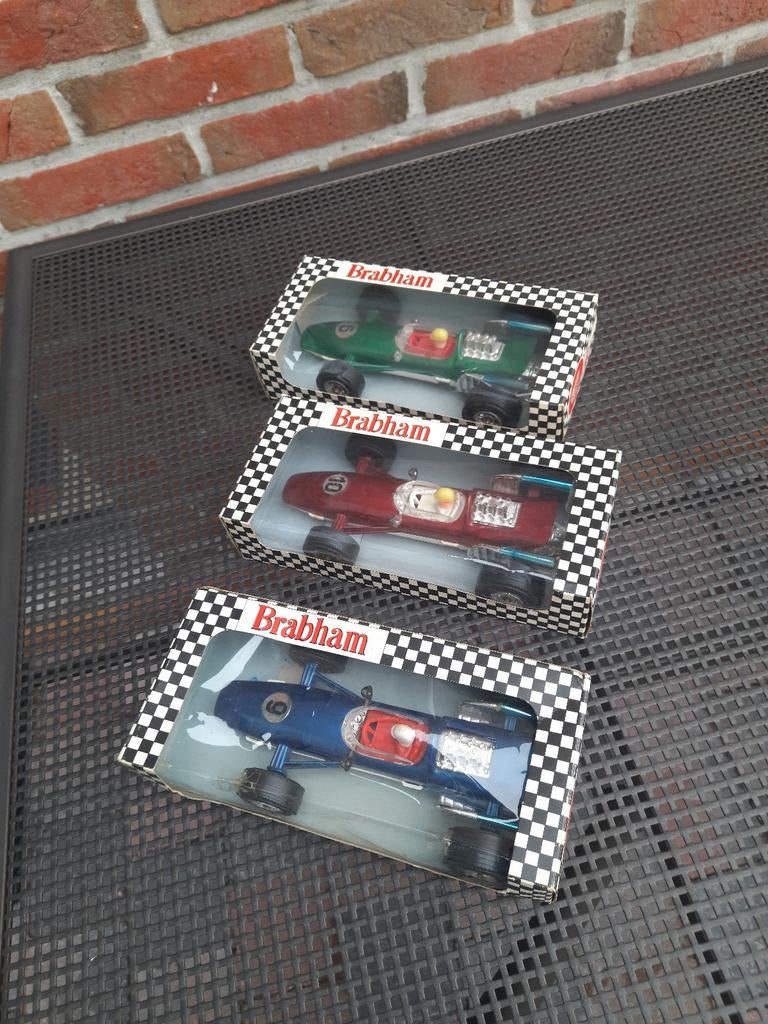 BRABHAM F1*3 renwagens*VINTAGE*NEW*DUITS FABRIKAAT*ZELDZAAM*, Ophalen, Nieuw, Auto