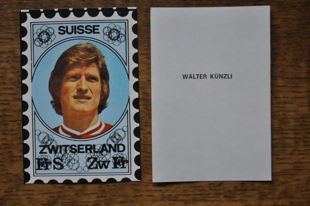 VANDERHOUT PLAATJE WORLD CUP 70 WALTER KUNZLI, Enlèvement ou Envoi, Comme neuf, Image
