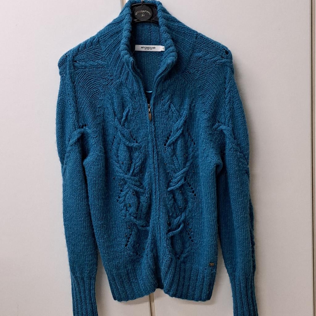 Mc Gregor cardigan 60 %alpaca XL (40-44) nieuwstaat, Ophalen of Verzenden, Maat 42/44 (L), Groen