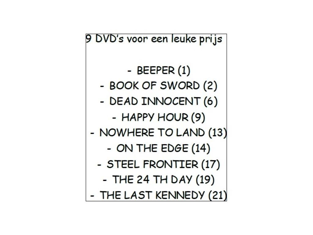 DVD MIX 9 STUKS. Hieronder de titels van de 9 dvd’s welke we, À partir de 16 ans, Enlèvement ou Envoi, Neuf, dans son emballage