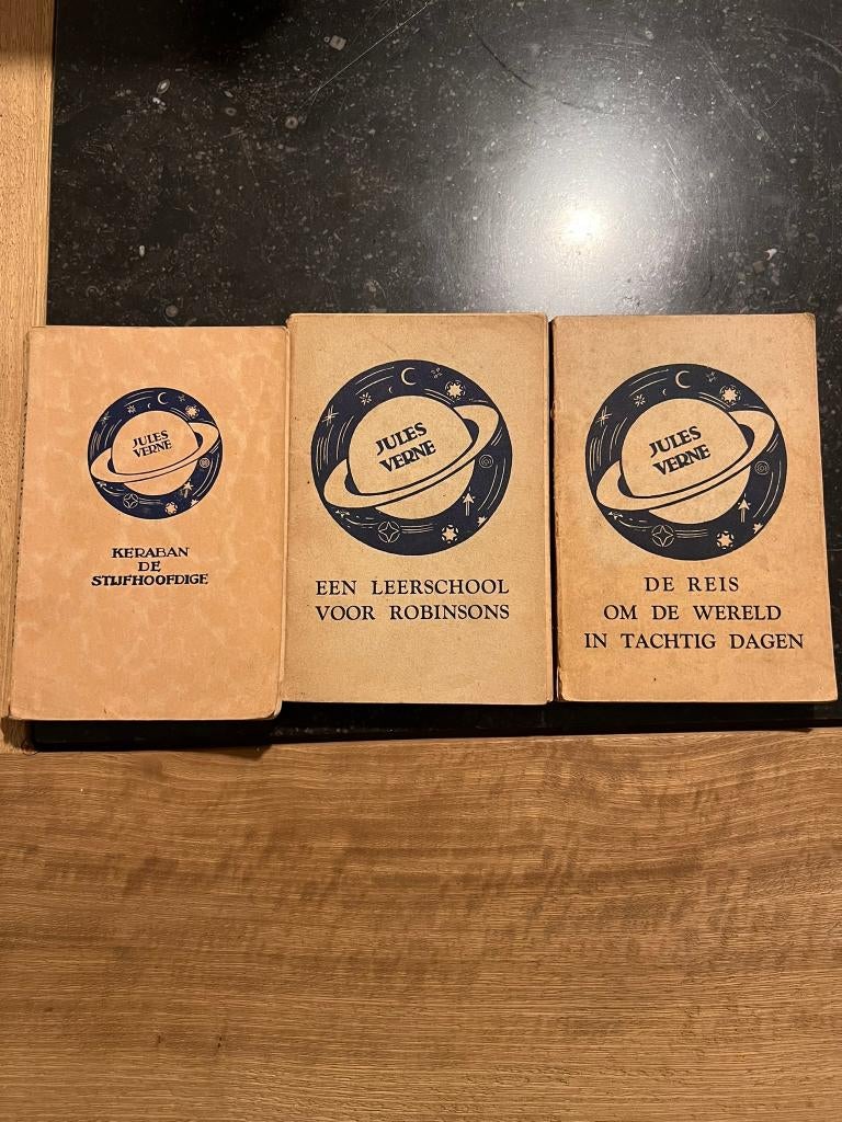 Vintage boekjes Jules Verne: De reis om de wereld in 80 dage, Gelezen, België, Ophalen of Verzenden, Jules Verne