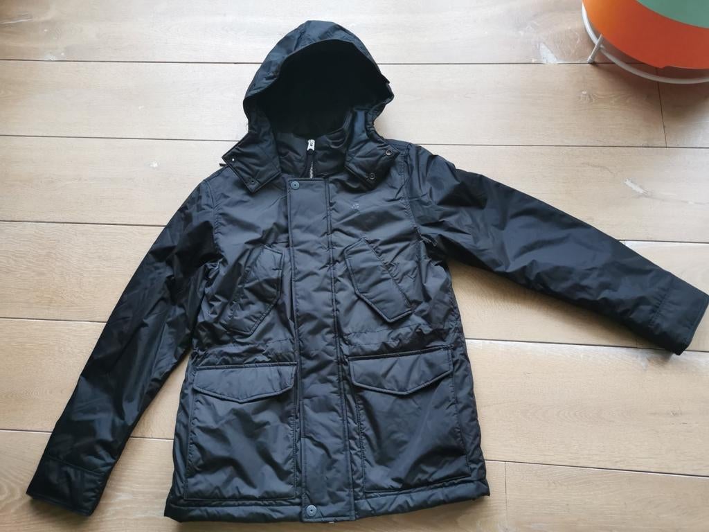 G Star Raw vodan zwarte gewatteerde jack met capuchon, Kleding | Heren, Jassen | Winter, Maat 48/50 (M), Zwart, Gstar RAW, Nieuw