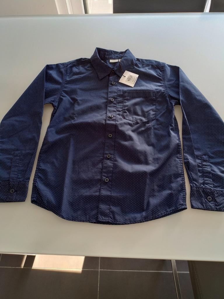 Blauw hemd met stippen Name it - 134-140 - met etiket, Kinderen en Baby's, Nieuw, Ophalen of Verzenden, Jongen, Name it