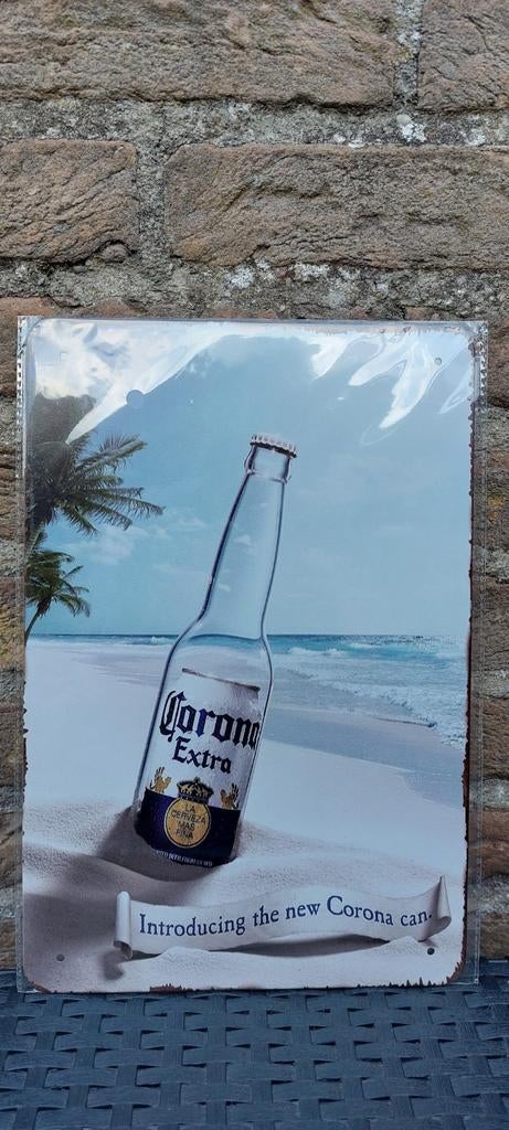 Metalen reclamebord Corona, Verzenden, Nieuw, Reclamebord