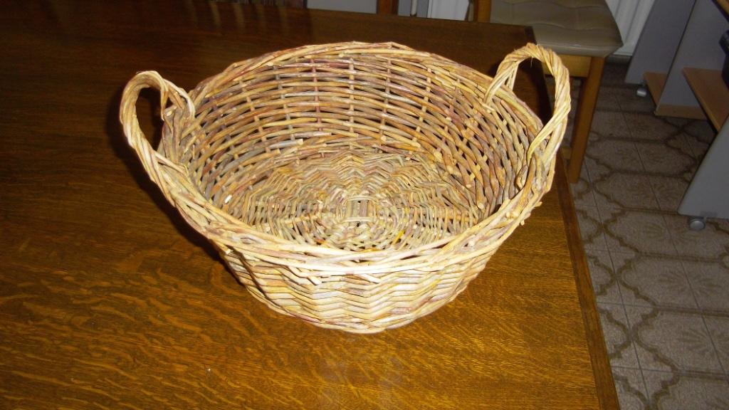Panier rond - 38 cm - 2 anses, Neuf, Enlèvement ou Envoi, Osier, Rond