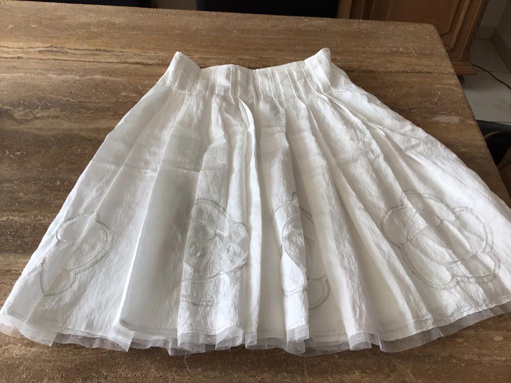 Witte rok maat 40, Taille 38/40 (M), Comme neuf, Enlèvement, Longueur genou
