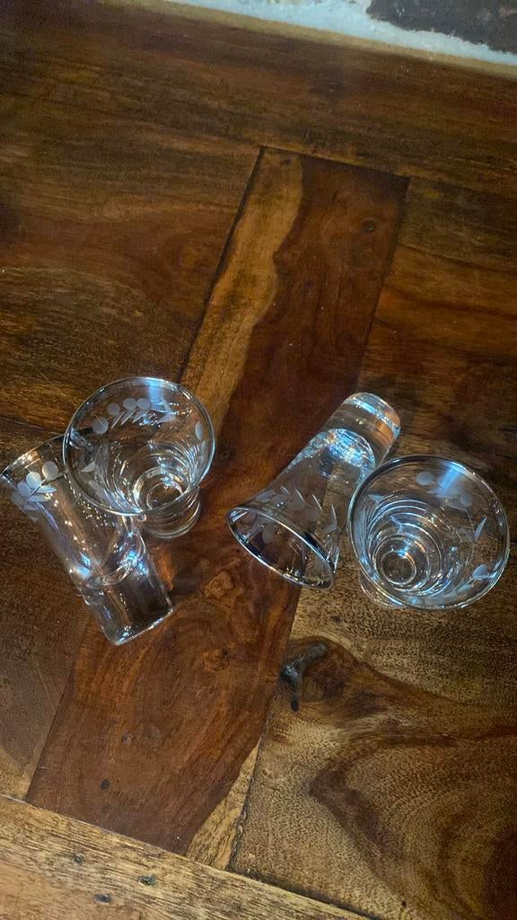 Vintage Italiaanse grappa glazen, Verzamelen, Glas en Drinkglazen, Ophalen of Verzenden, Zo goed als nieuw