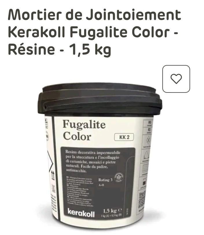 Mortier de jointoiement colle résine reste 2 pots Neuf, Enlèvement