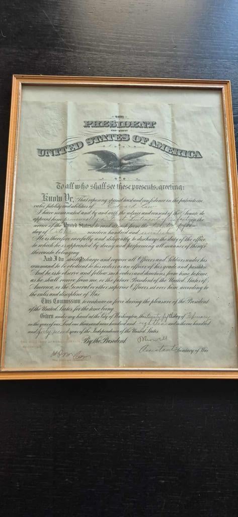 Document de promotion officier, US 1WW, Enlèvement ou Envoi