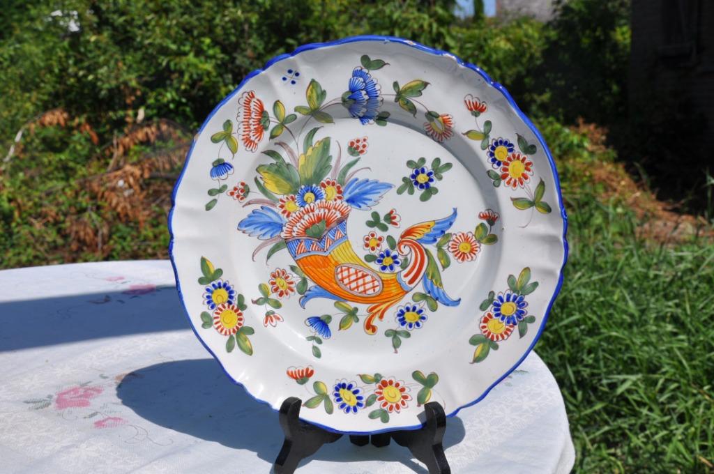 §  assiette en faience decor corne d'abondance K et G (6), Enlèvement ou Envoi