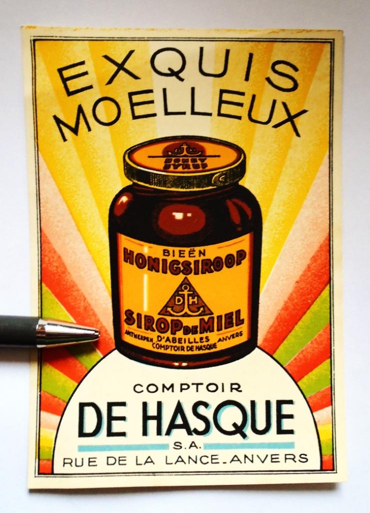 Publicité vintage 'Comptoir de Hasque' Anvers - originale, Collections, Marques & Objets publicitaires, Enlèvement ou Envoi, Comme neuf