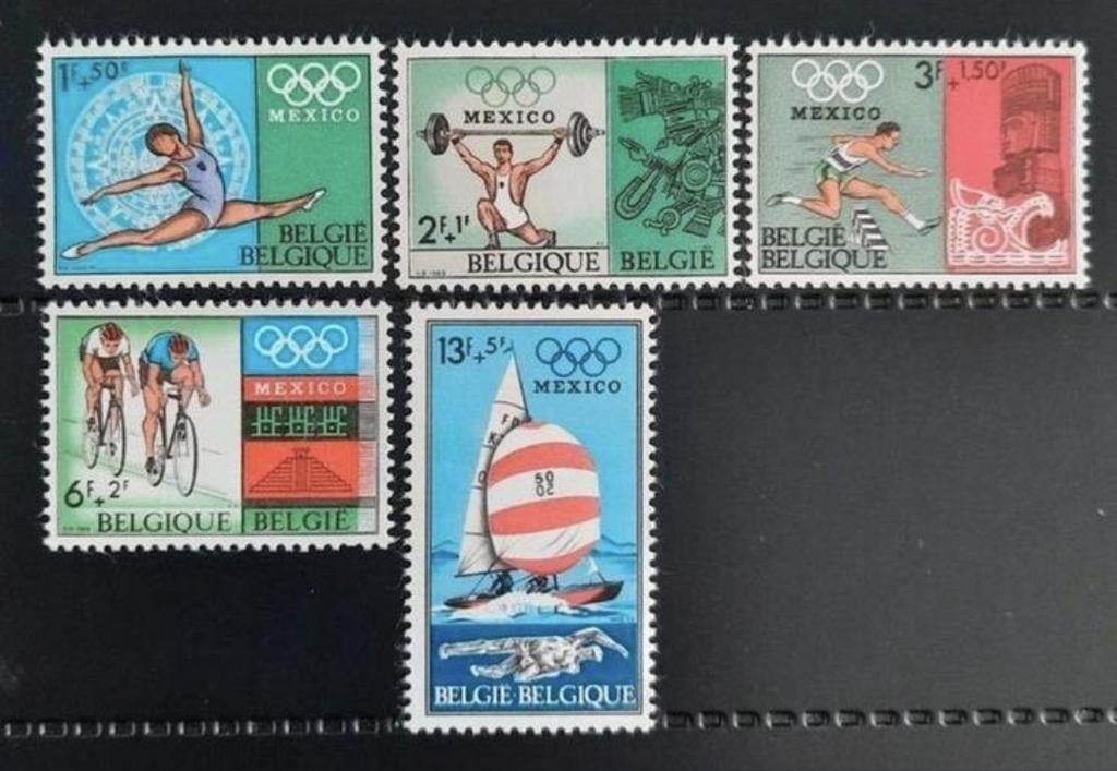 Belgique : COB 1456/60 ** Jeux olympiques de 1968., Sans timbre, Neuf, Enlèvement ou Envoi, Non oblitéré