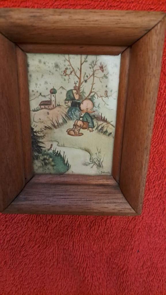 Hummeltjes in houten kader, Antiek en Kunst, Ophalen