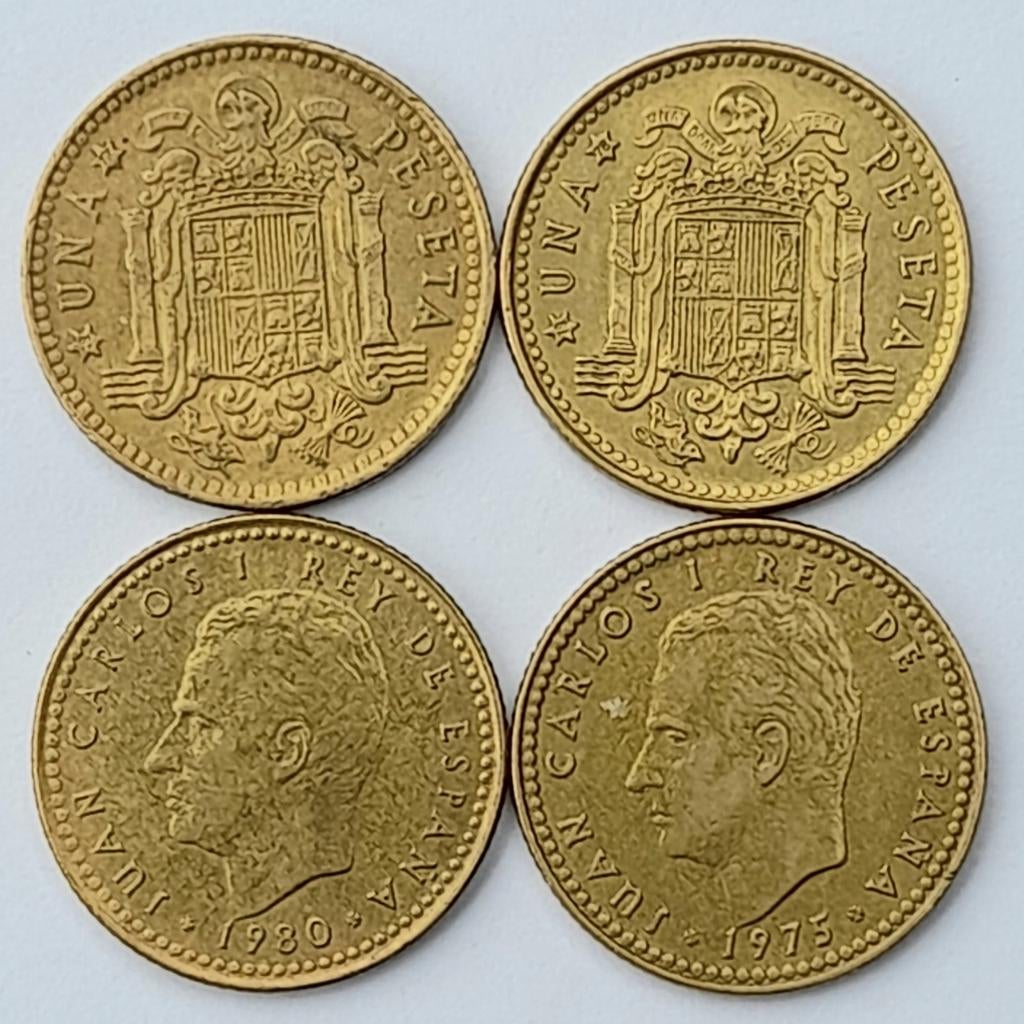 Espagne 4 x 1 peseta (648), Timbres & Monnaies, Monnaies | Europe | Monnaies non-euro, Série, Autres pays, Enlèvement ou Envoi