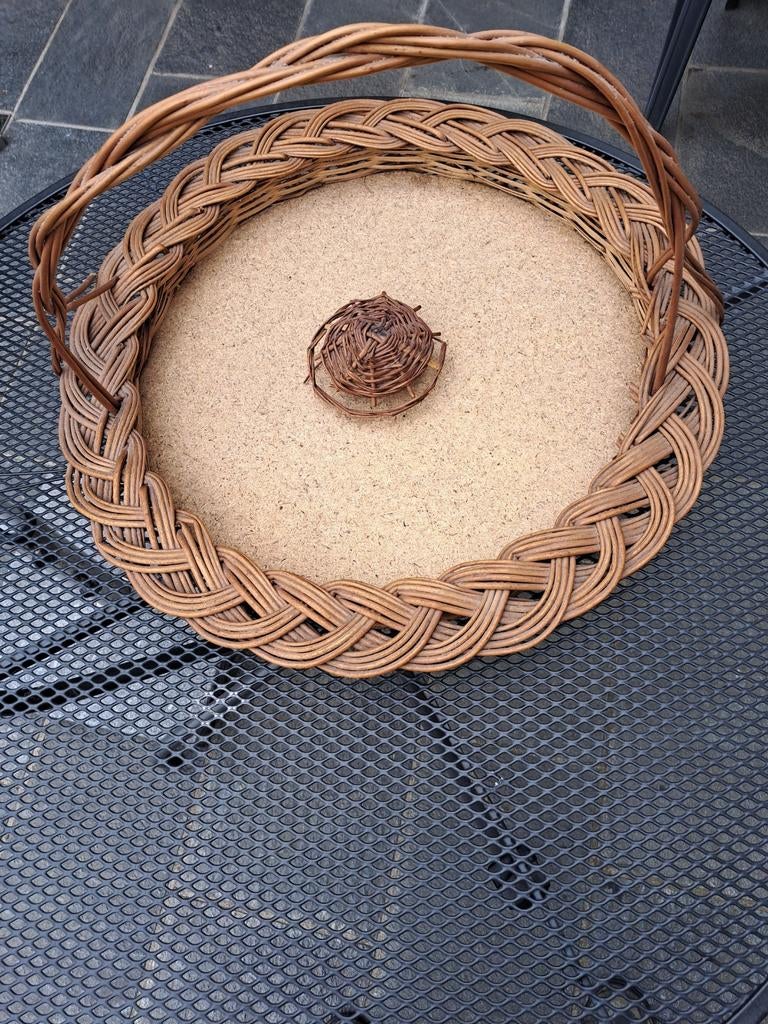 Rieten mand, rond., Ophalen