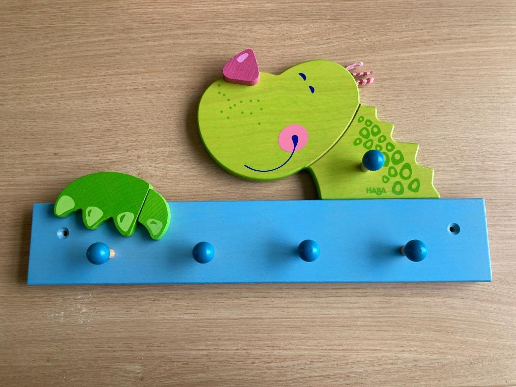 Houten kapstok dino/draak - Haba, Enlèvement ou Envoi, Moins de 100 cm, Portemanteau mural, Utilisé