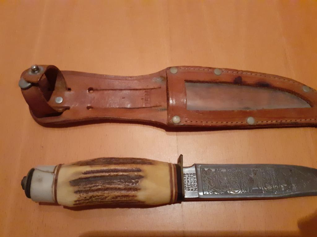 COUTEAU BARON SOLINGER GERMANY GRAVE DANS ETUI, Enlèvement, Autres, Couteau ou Poignard