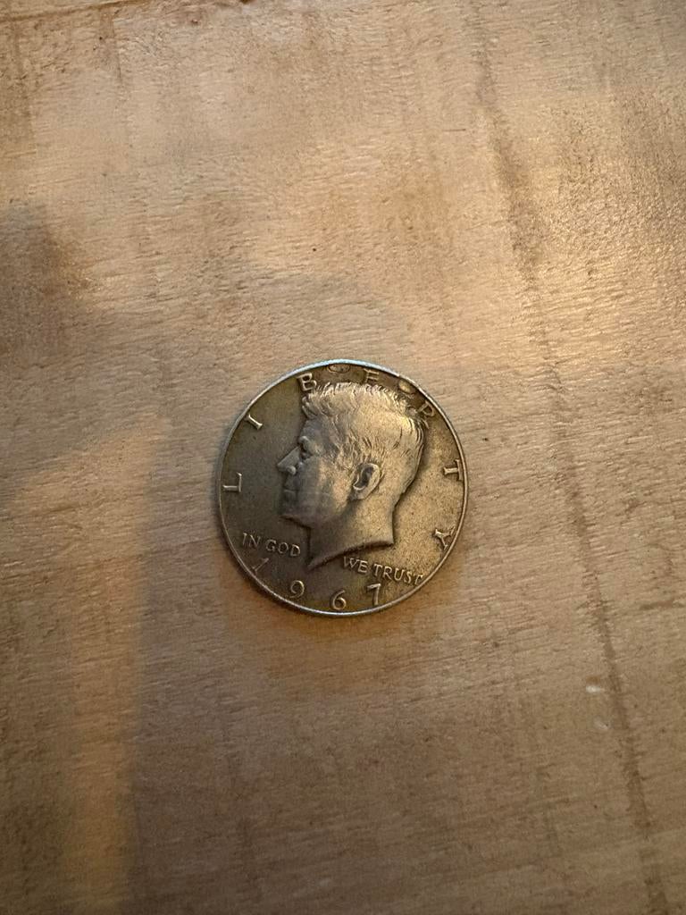 Halve dollar 1967 zilver, Zilver, Ophalen of Verzenden, Losse munt, Zilver