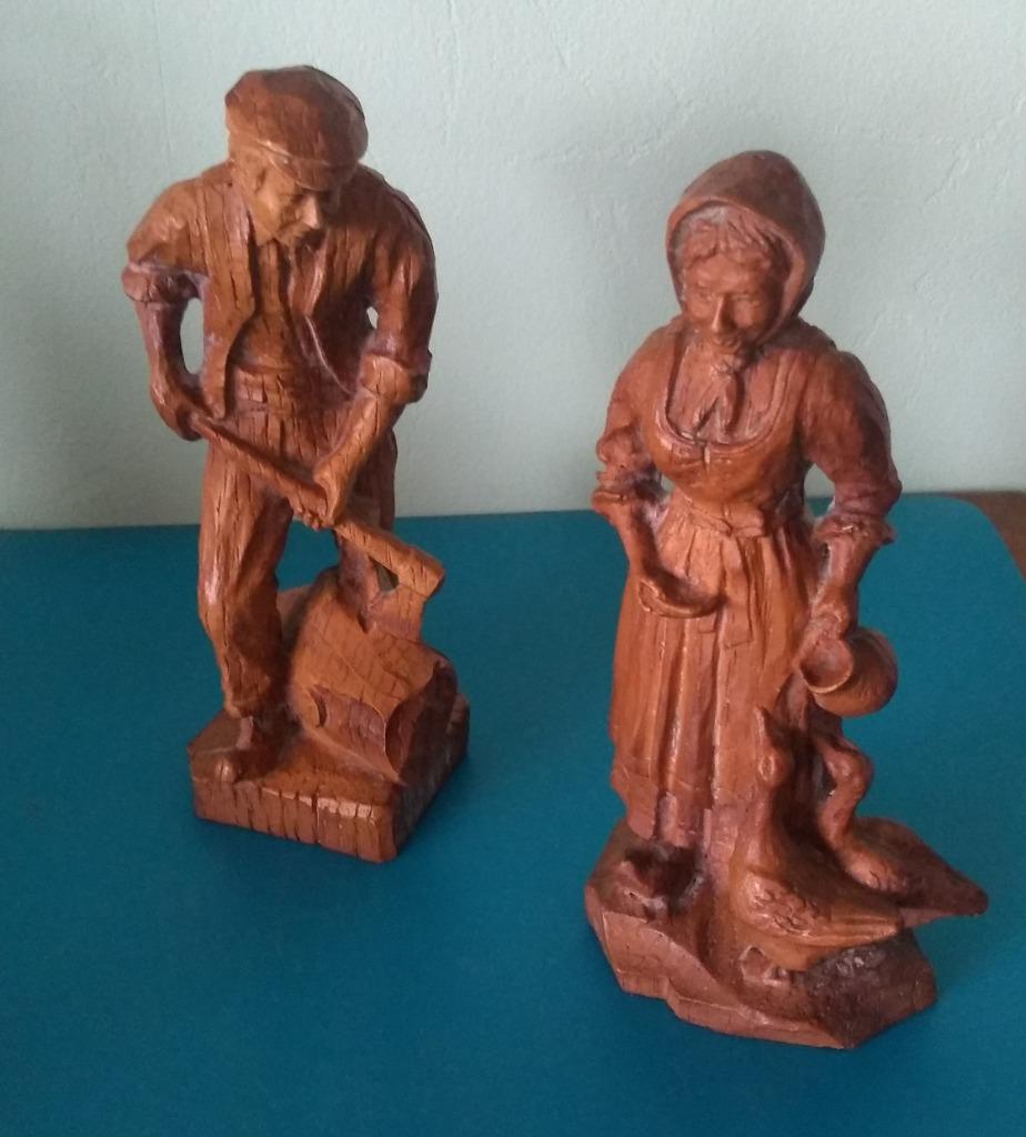 2 Sculptures sur bois, Antiquités & Art, Enlèvement ou Envoi