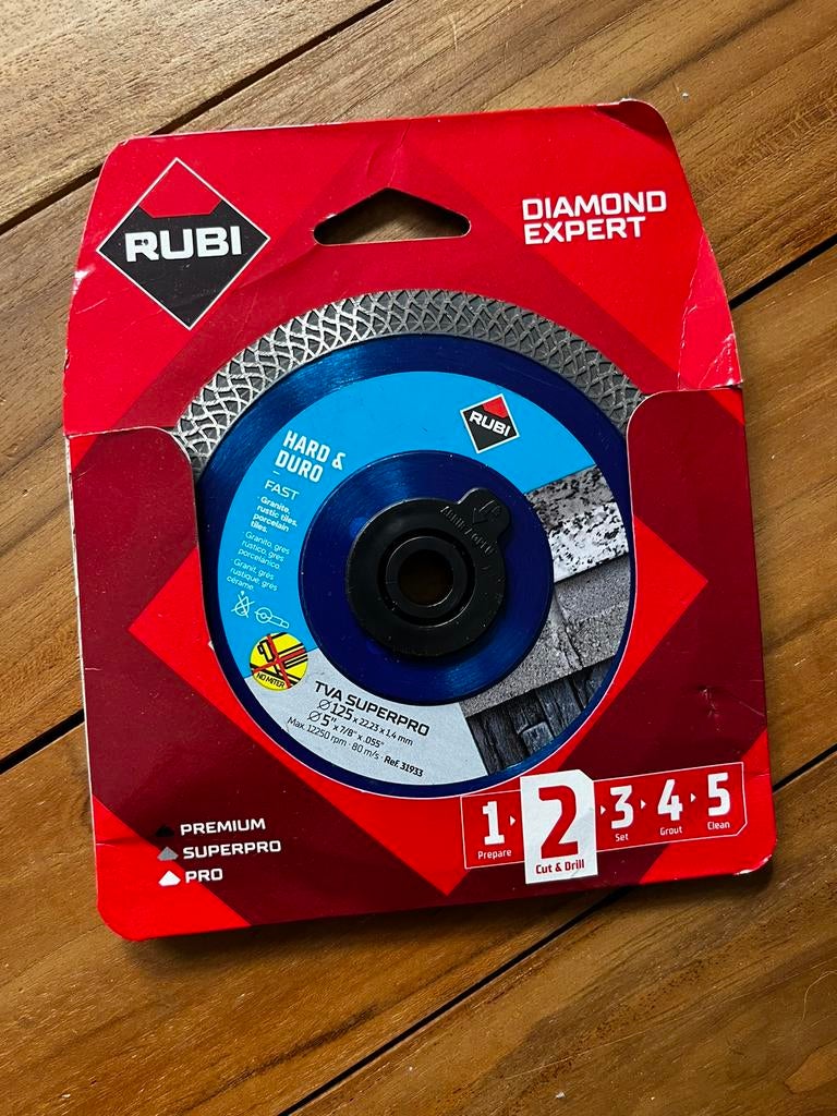 Rubi Superpro 125 mm Granit,rustic tiles,porcelaine (1Pcs), Ophalen of Verzenden, Nieuw