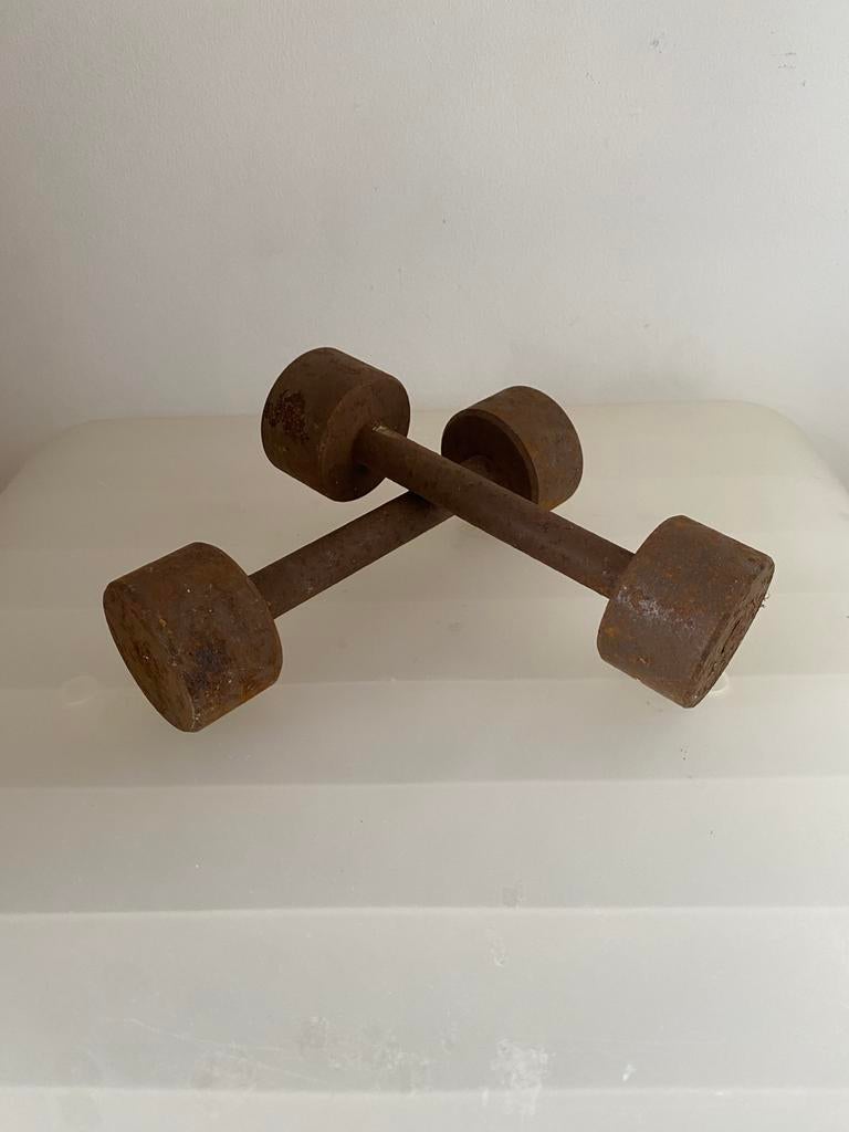 Paar vintage gietijzeren halters, Antiek en Kunst, Ophalen of Verzenden