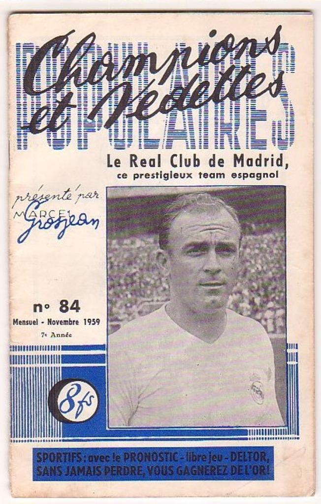 Champions et Vedettes/Le Real Club de Madrid Novembre 1959, Collections, Articles de Sport & Football, Utilisé, Livre ou Revue