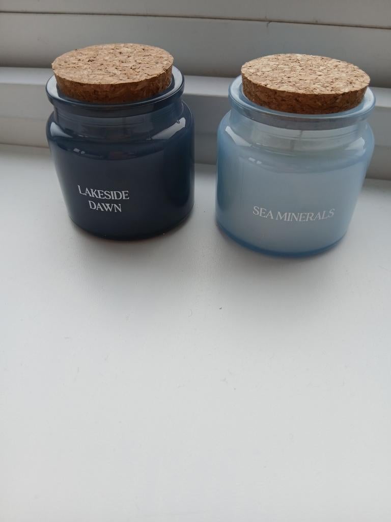 2 geurkaarsen, Ophalen of Verzenden, Nieuw, Blauw, Kaars