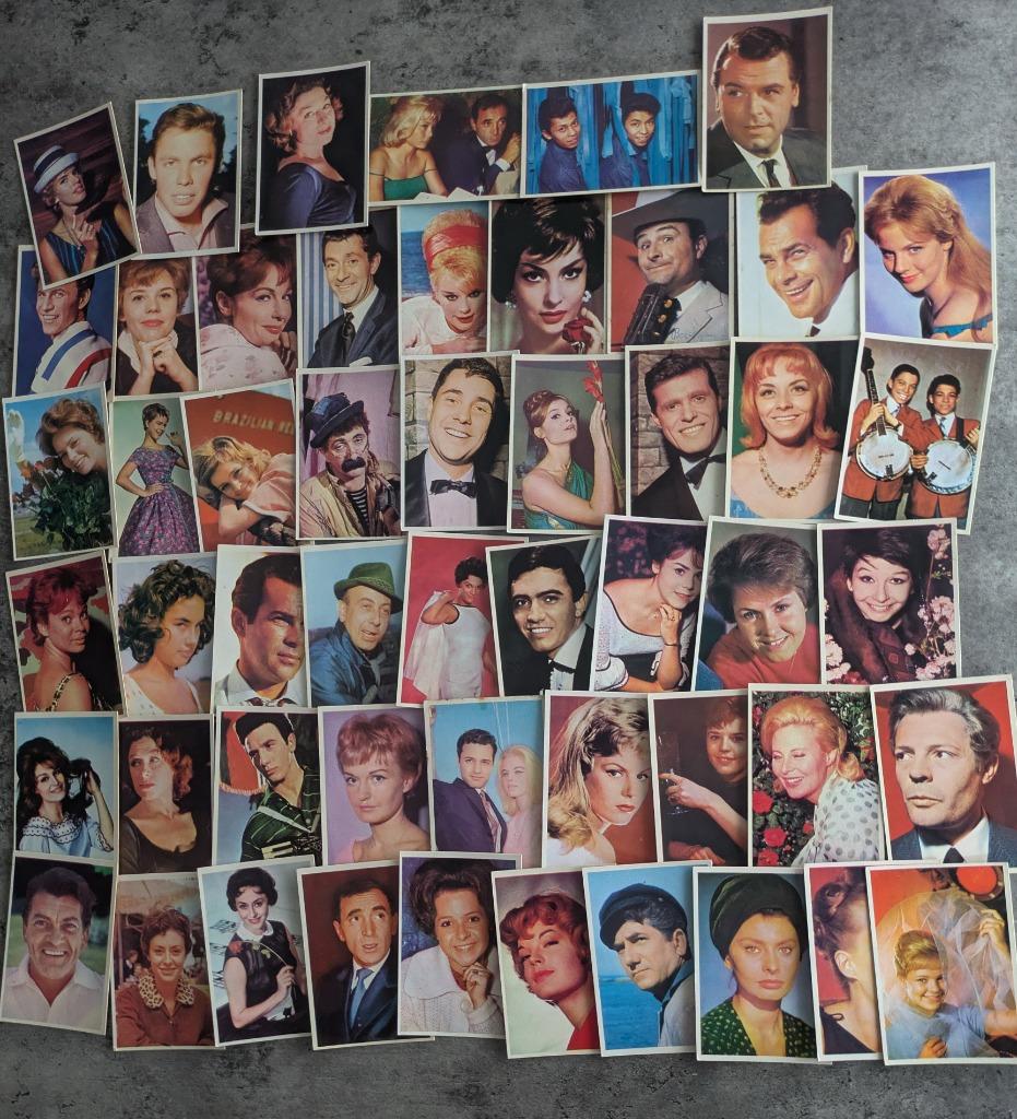 CHEWING GUM KAARTJES PLAATJES jaren 50s /60s 52x monty of ma, Verzenden