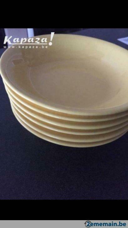 6 assiettes creuse jaune Soleil, Utilisé