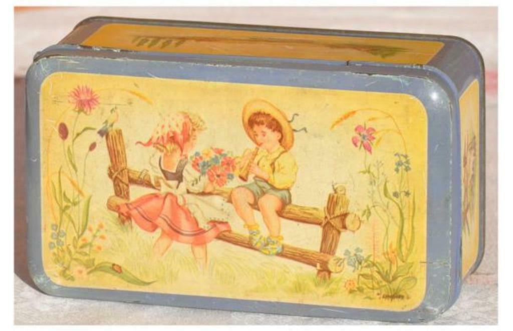 §boite en fer décor enfantin, Ophalen of Verzenden, Gebruikt, Overige, Overige merken