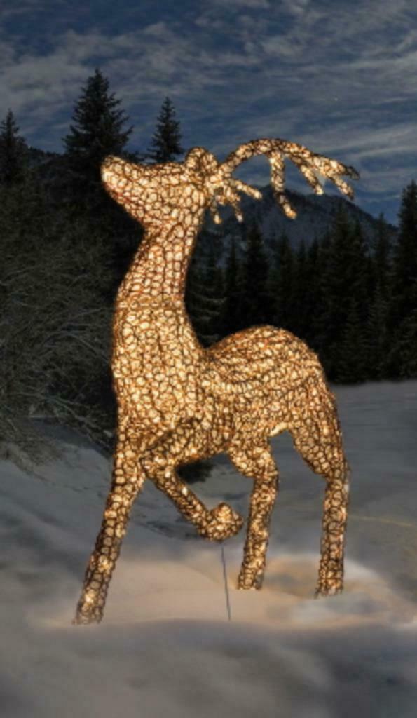 Exclusief Zeer groot Led-Rendier In Glasoptiek. 400 Led's, Diversen, Kerst, Ophalen of Verzenden, Nieuw