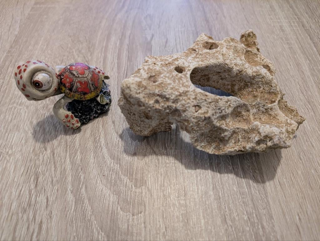 Aquarium decoratie Schildpad en schuilsteen, Enlèvement ou Envoi, Comme neuf