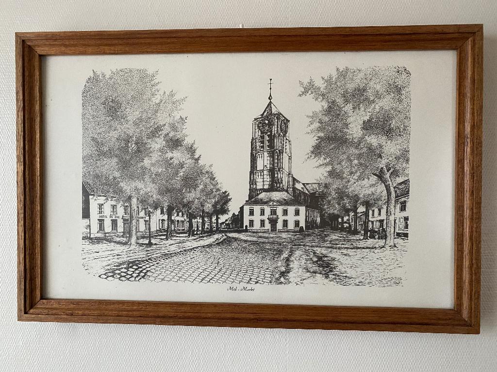 Markt van Mol: ets, Antiek en Kunst, Kunst | Etsen en Gravures, Ophalen