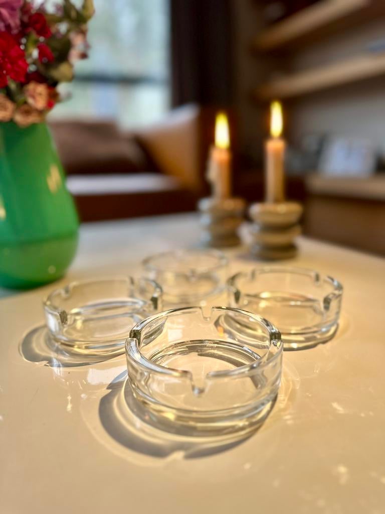 Set van 4 Glazen Asbakken – Transparant – Nieuw, Ophalen, Nieuw