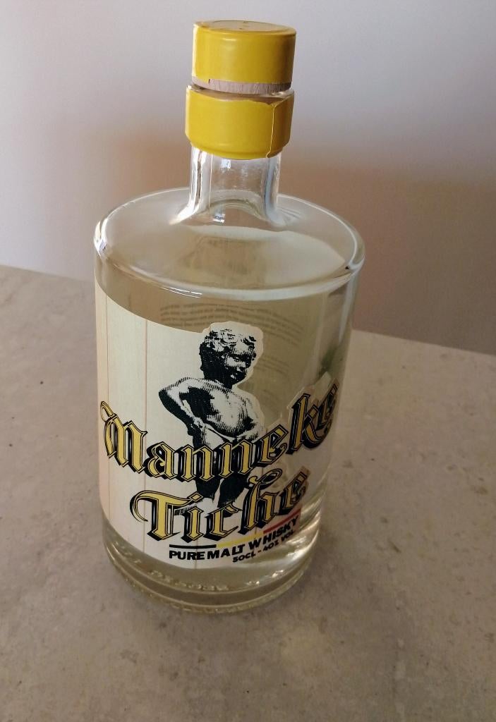 Lege fles Manneke tiche whisky, Verzamelen, Ophalen, Zo goed als nieuw, Overige typen