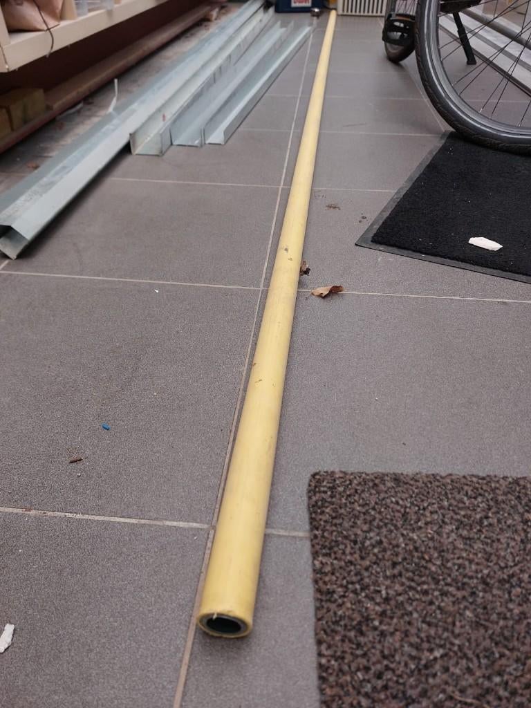 gasbuis 4/4" met gele PE-mantel (383cm), Doe-het-zelf en Bouw, Buizen en Afvoer, Ophalen, Nieuw, 2 tot 4 meter, Rechte buis