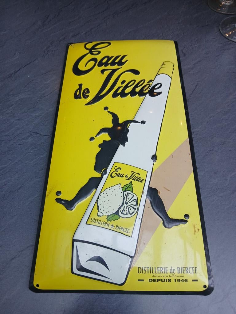 Blikken bordje ..eau de ville, Ophalen of Verzenden, Zo goed als nieuw