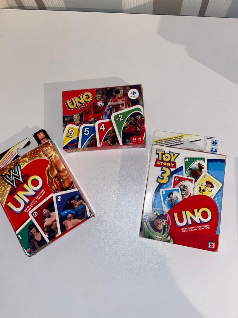 Uno WWE, voetbal, Angry Birds, Hobby en Vrije tijd, Ophalen, Zo goed als nieuw