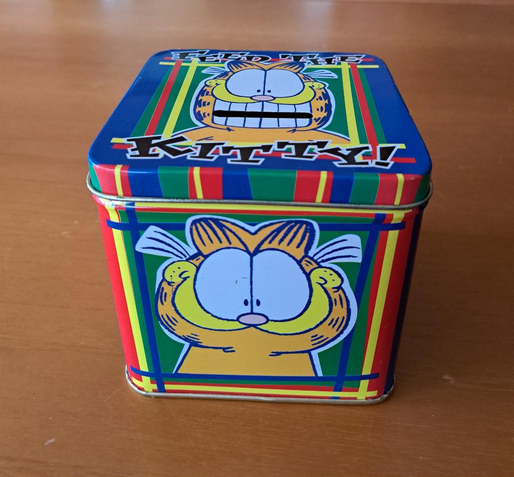 Vintage Spaarpot van Garfield uit blik, Verzamelen, Ophalen of Verzenden, Gebruikt, Overige, Overige merken