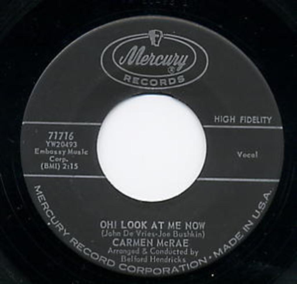 Carmen McRae – Oh! Look At Me Now " Popcorn '7 ", Enlèvement ou Envoi, Utilisé, Autres formats, Jazz