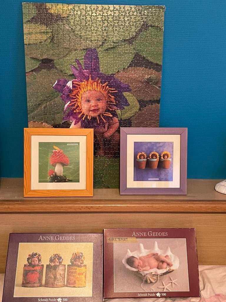 Anne Geddes lotje . Geplakte puzzel, 2 kaders en puzzel, Ophalen of Verzenden, Gebruikt
